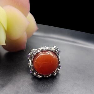 Carnelian and Amethyst Ring